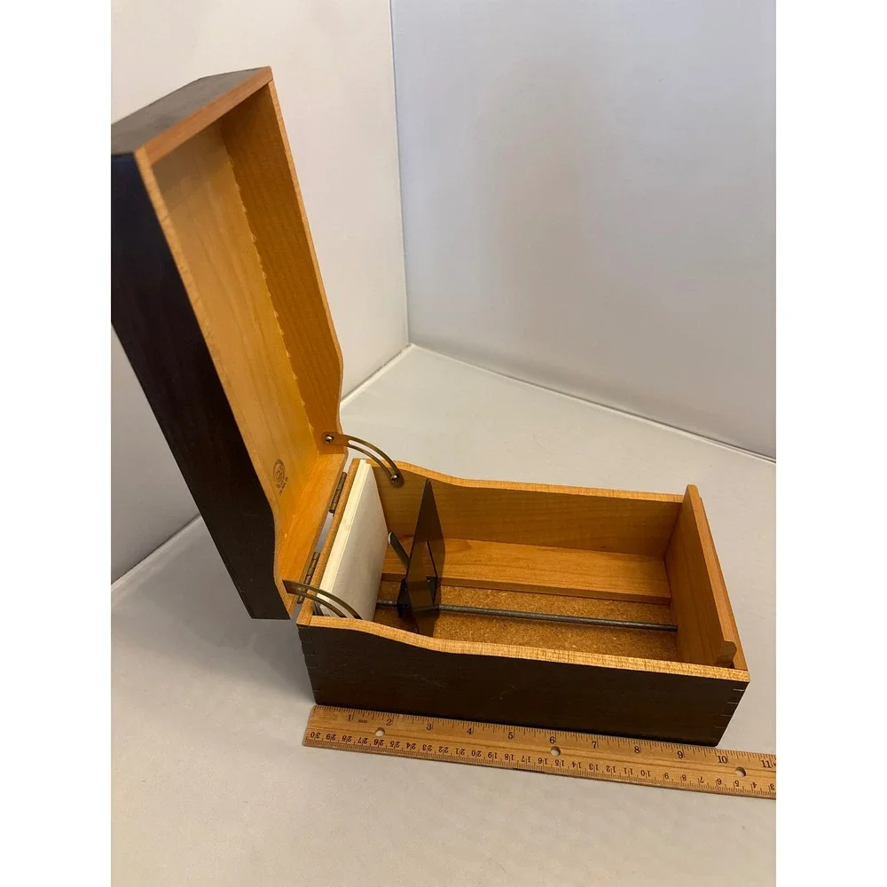 PSI Napa Valley‎ Wooden Box Holder with Metal Stand for Cards or Photos Vintage